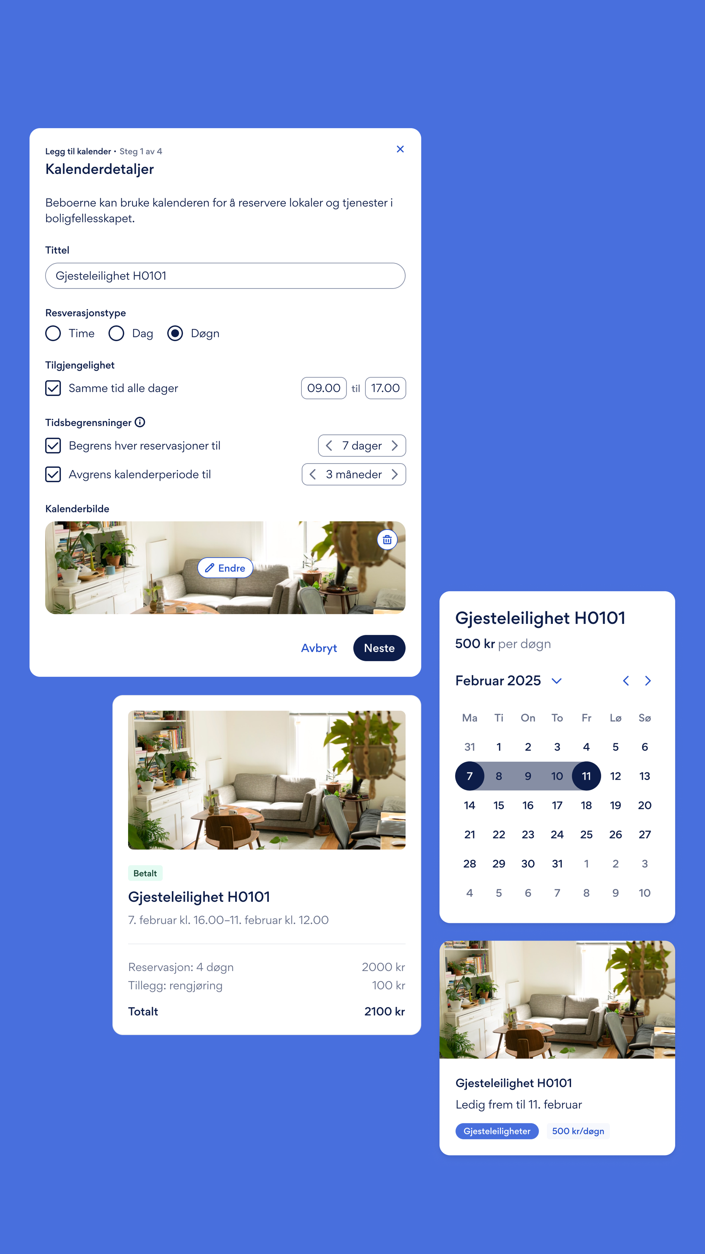 a screenshot of a calendar with a picture of a living room