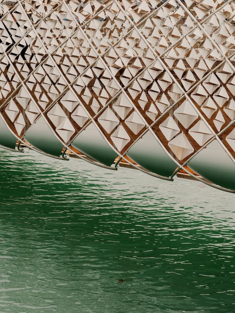 Details of Gateway to Venice’s Waterway and water - installation by Norman Foster Foundation and Porsche