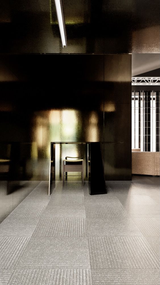 Moody image of chair and table with backlighting - Henge furniture 