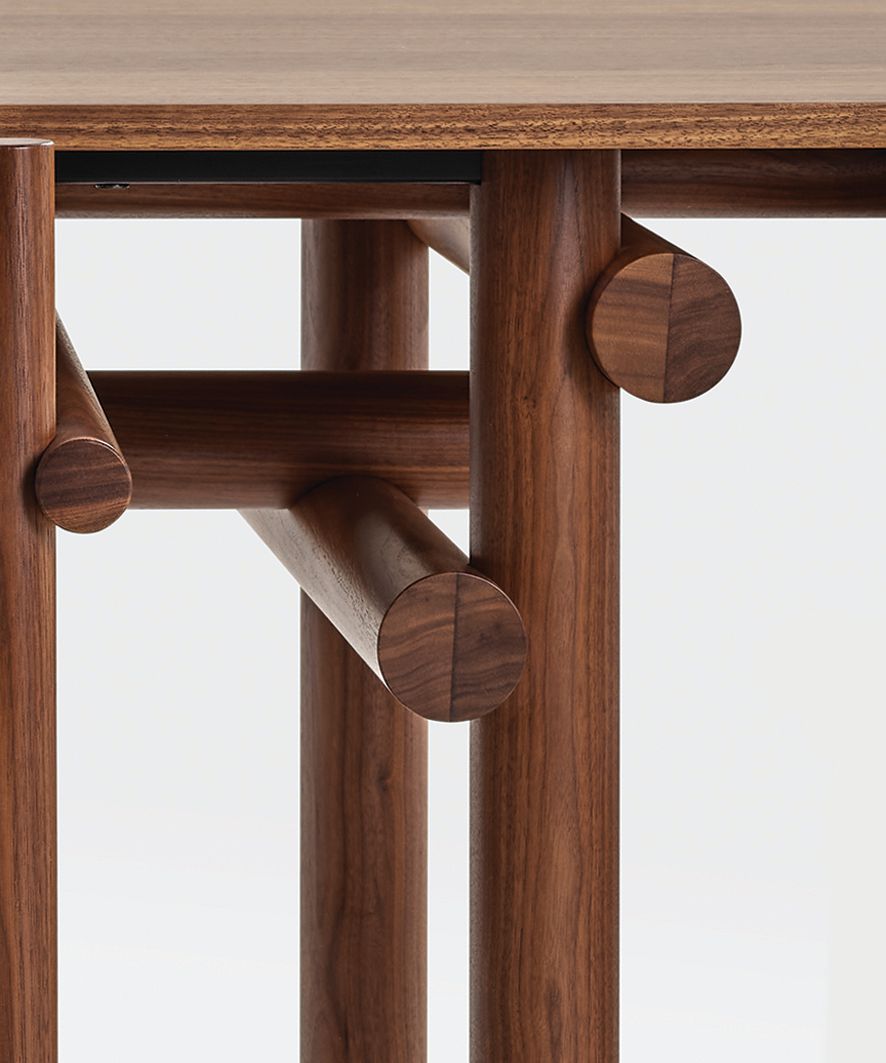 Close up of warm wood joinery by Knoll