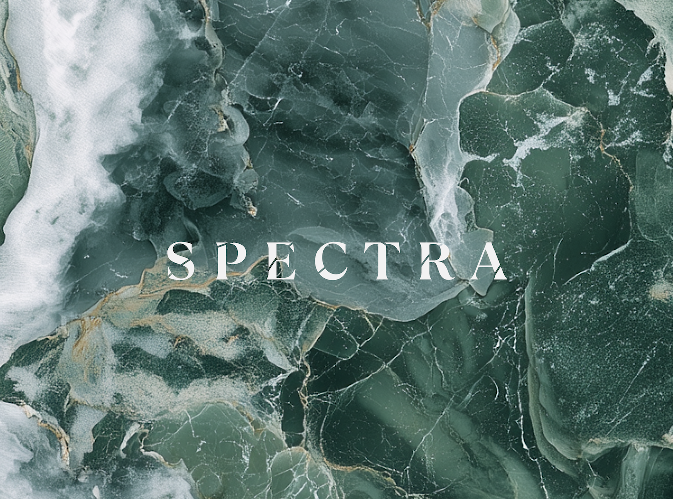Background of marble with Spectra in white text in the foreground