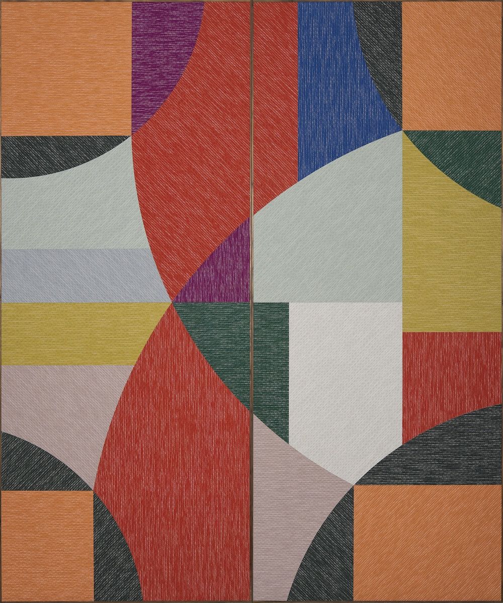 Colourful woven flooring with varied patterns