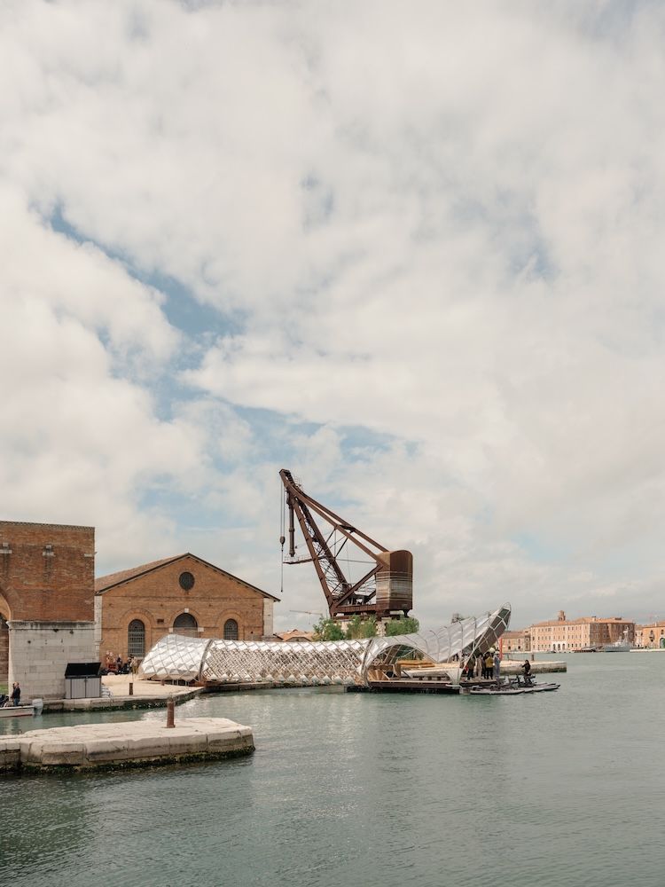 Installation on the water, Gateway to Venice’s Waterway at Venice Biennale by Norman Forster Foundation and Porsche