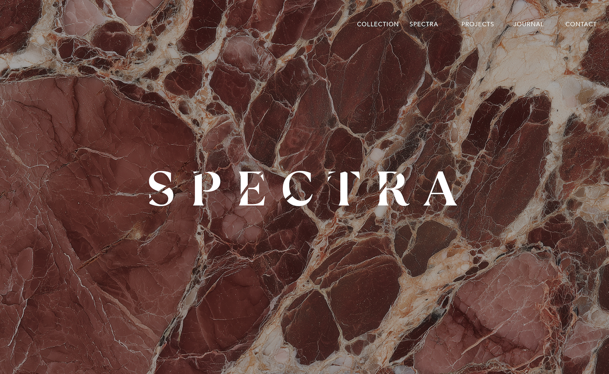 Background of marble with Spectra in white text in the foreground