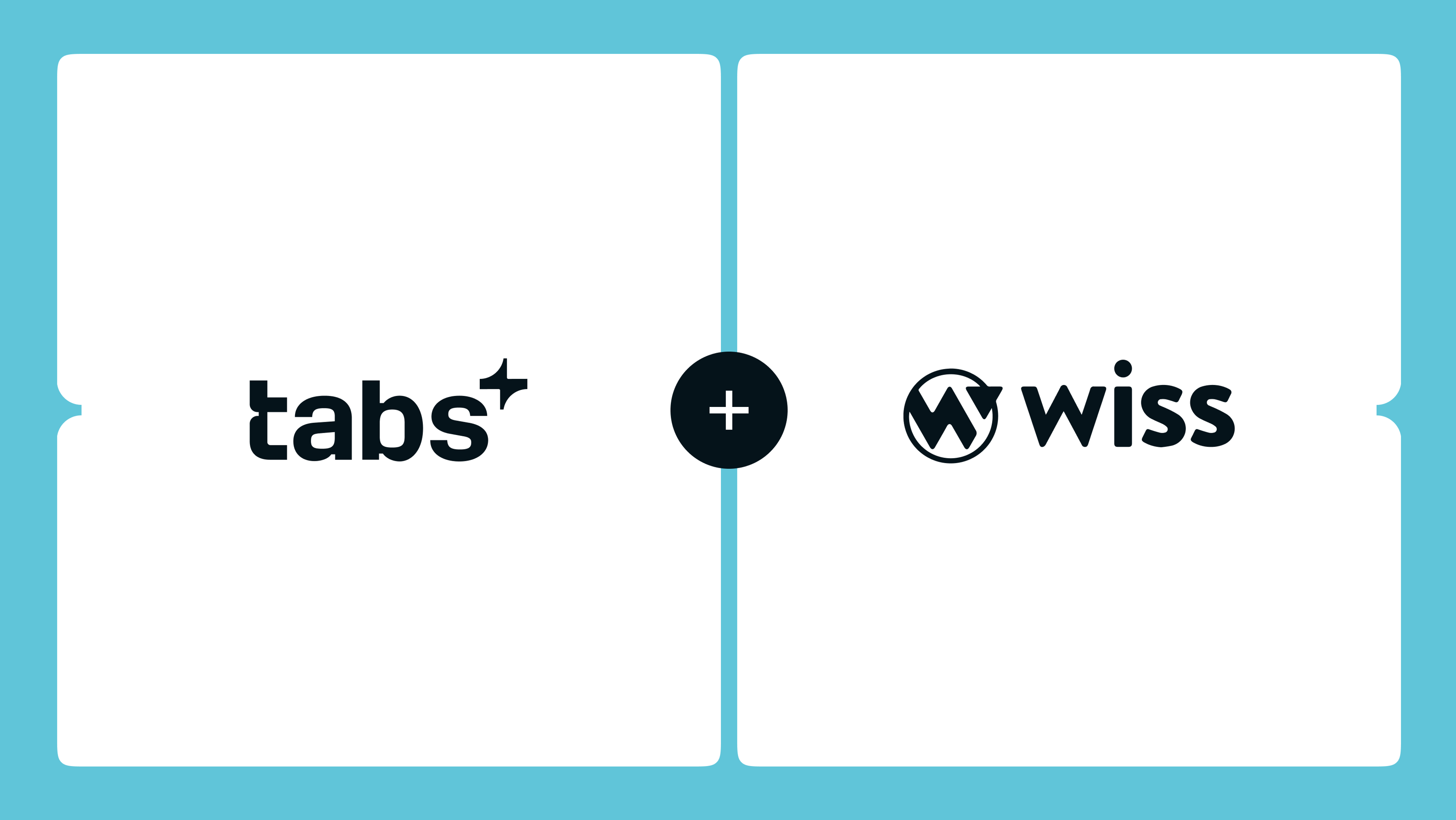 Logos for Tabs+ and Wiss, joined by a plus sign.