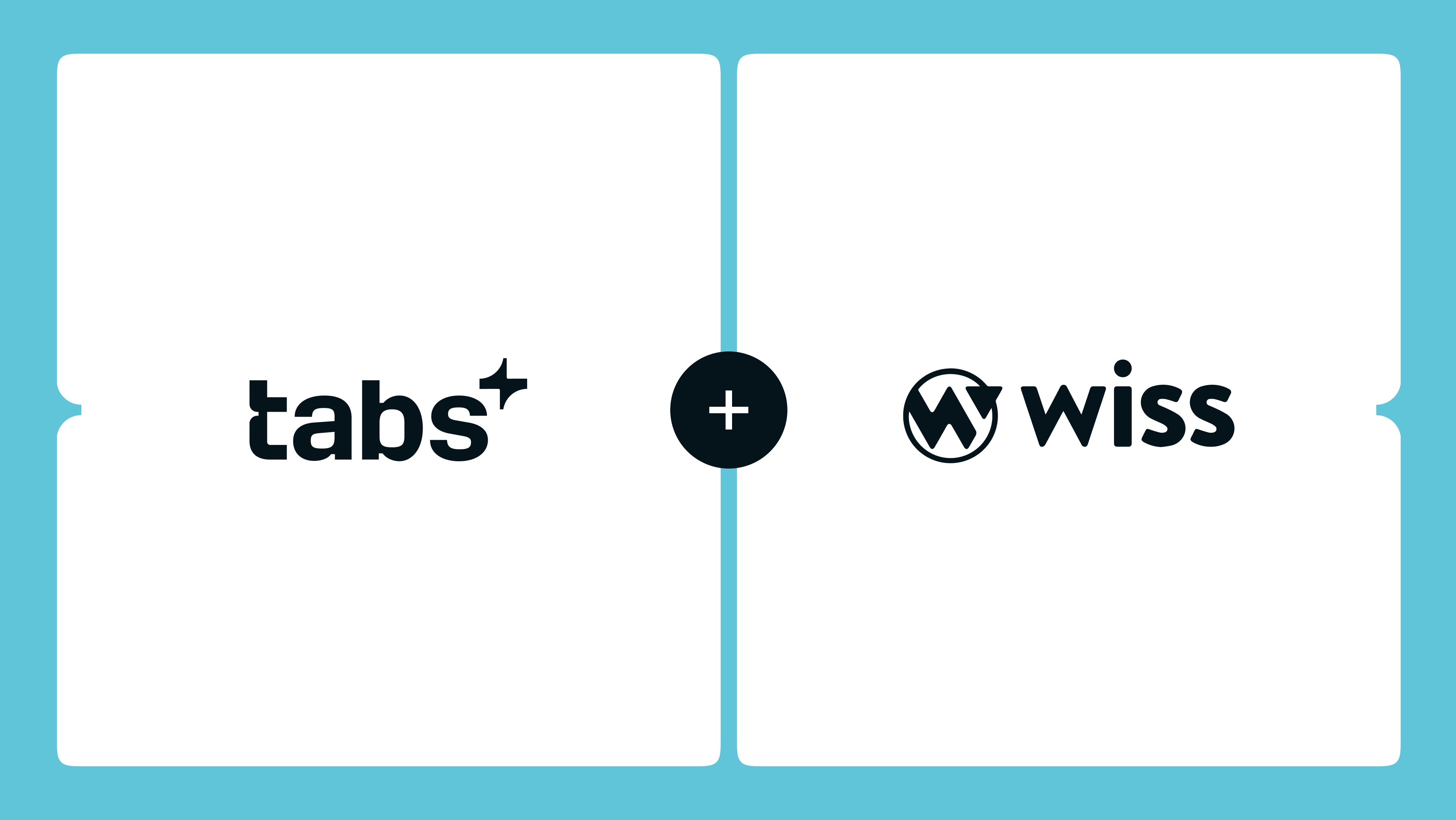 Logos for Tabs+ and Wiss, joined by a plus sign.