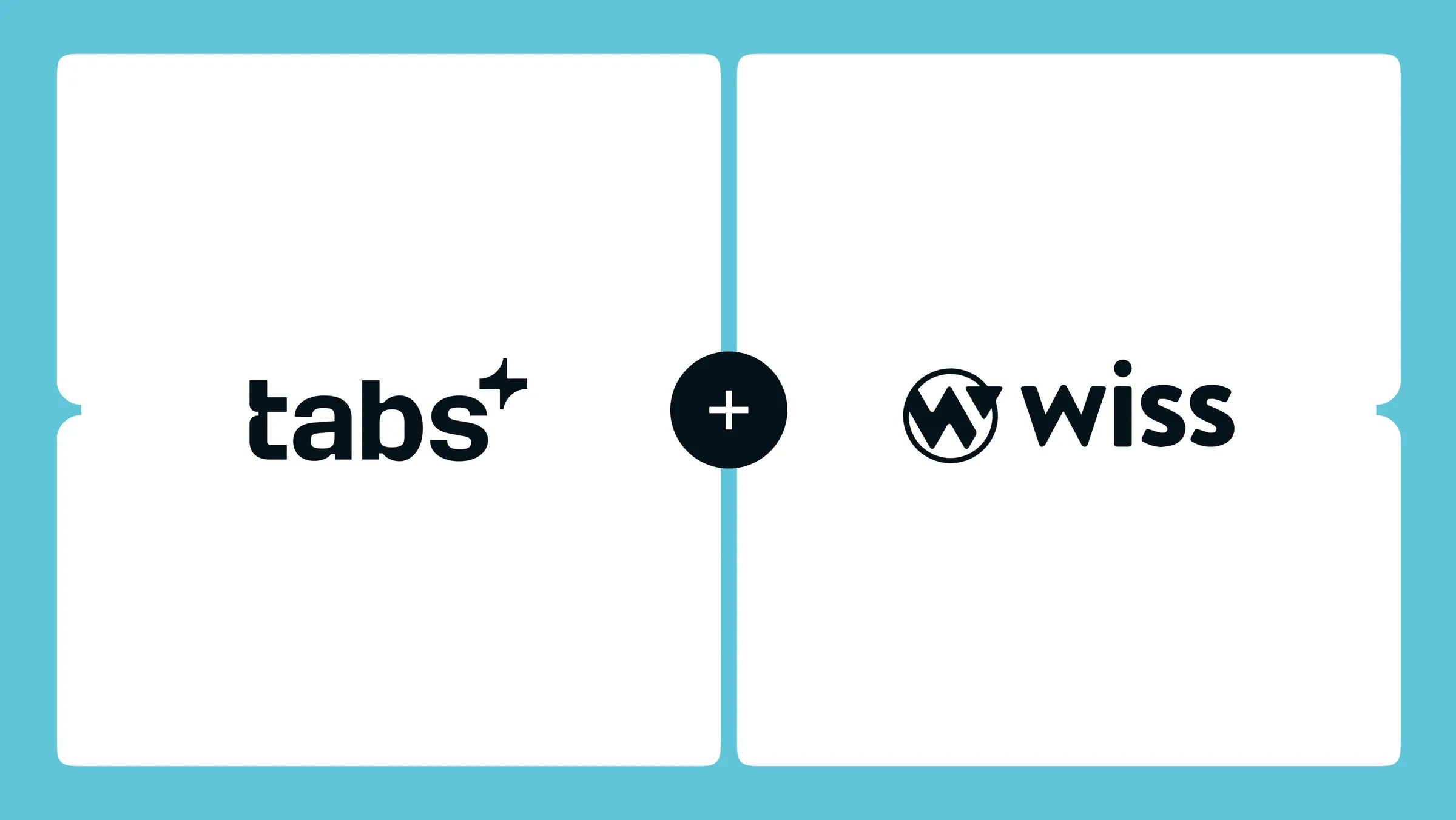 Logos for Tabs+ and Wiss, joined by a plus sign.