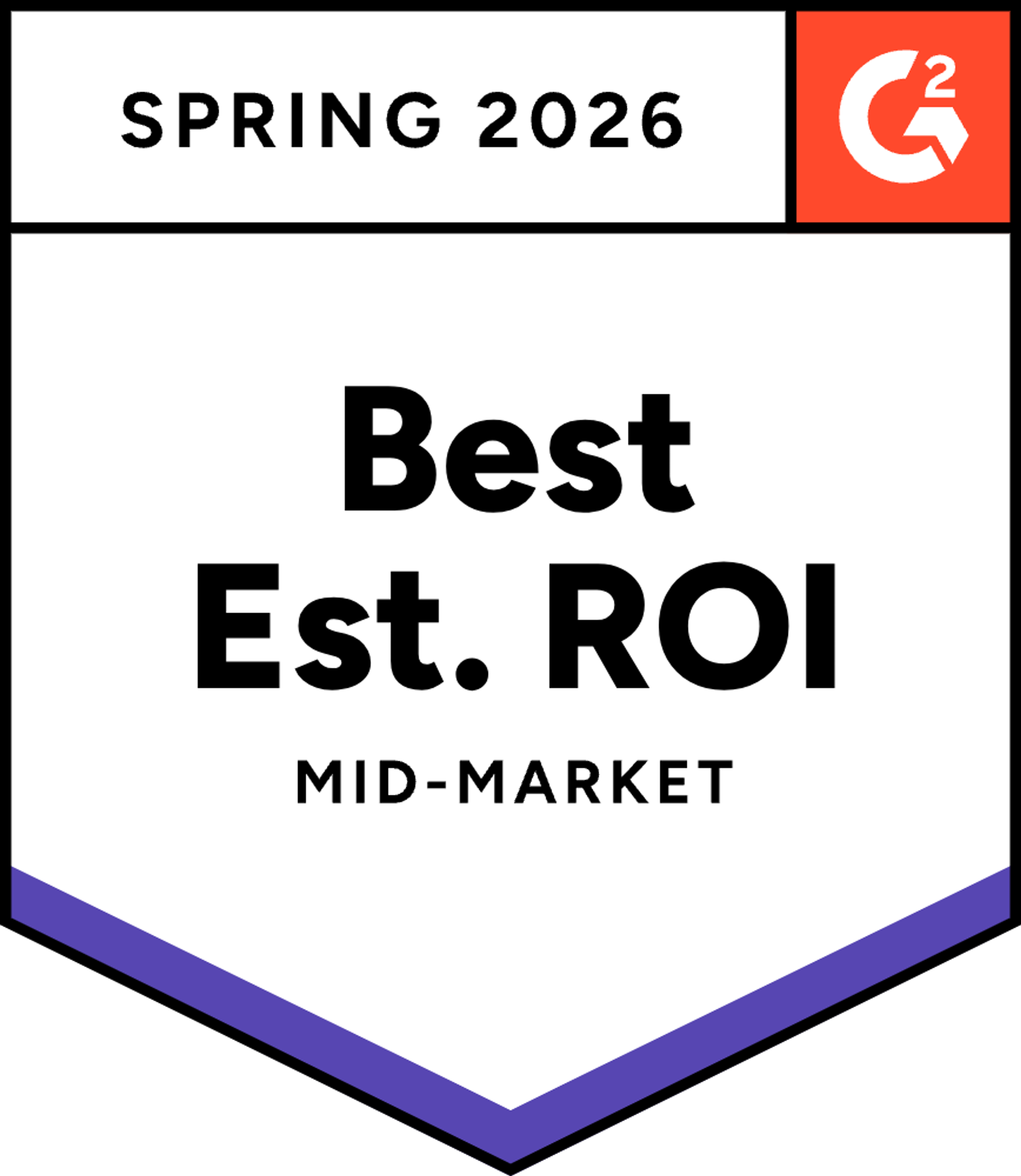 G2 Best ROI Badge 2026 Spring