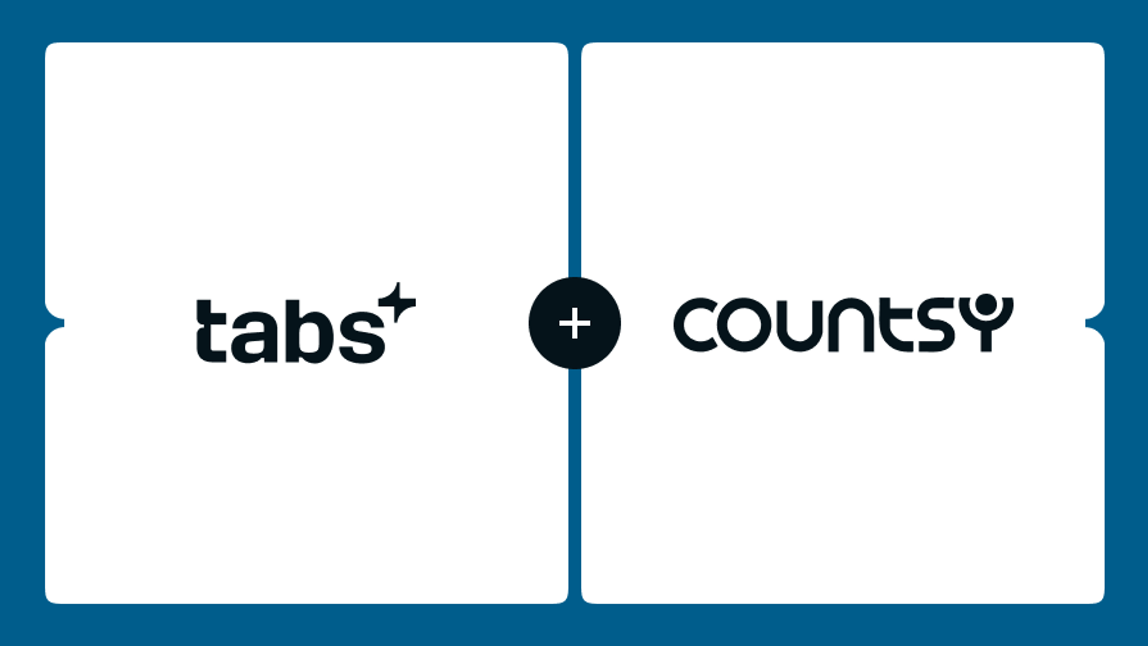 tabs and countsy logos on a blue background