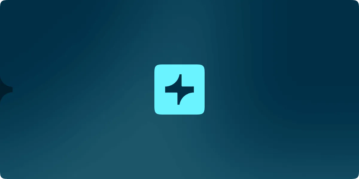 Light blue square icon with a dark blue cross symbol with flared horizontal ends.