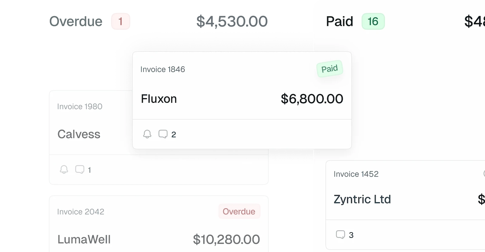 Graphic of paid invoice