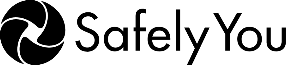 Safely You logo with a black, circular graphic resembling an eye or aperture.