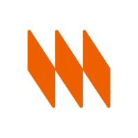 Logo of three connected orange parallelograms.