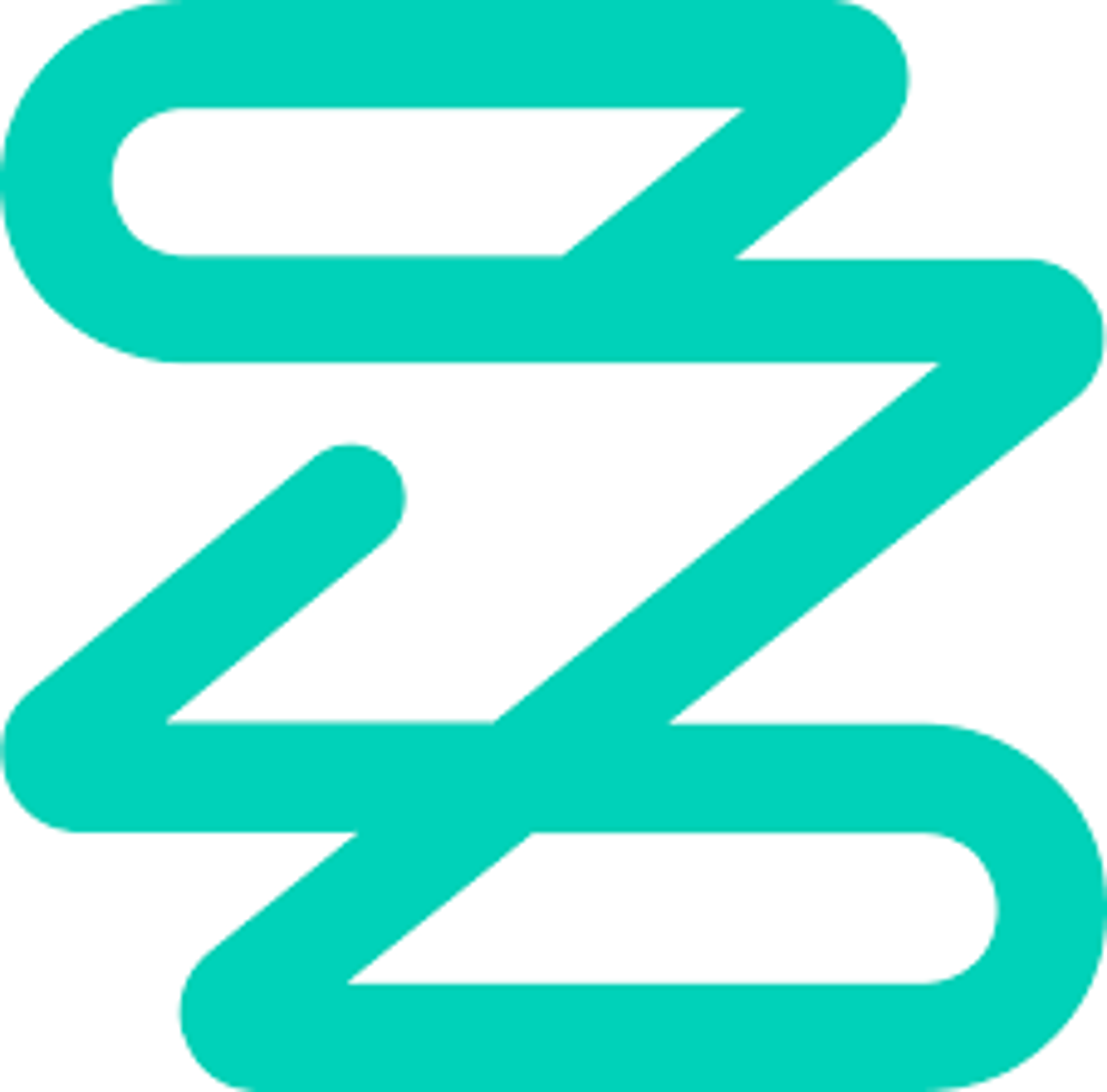 Abstract teal zigzag logo.