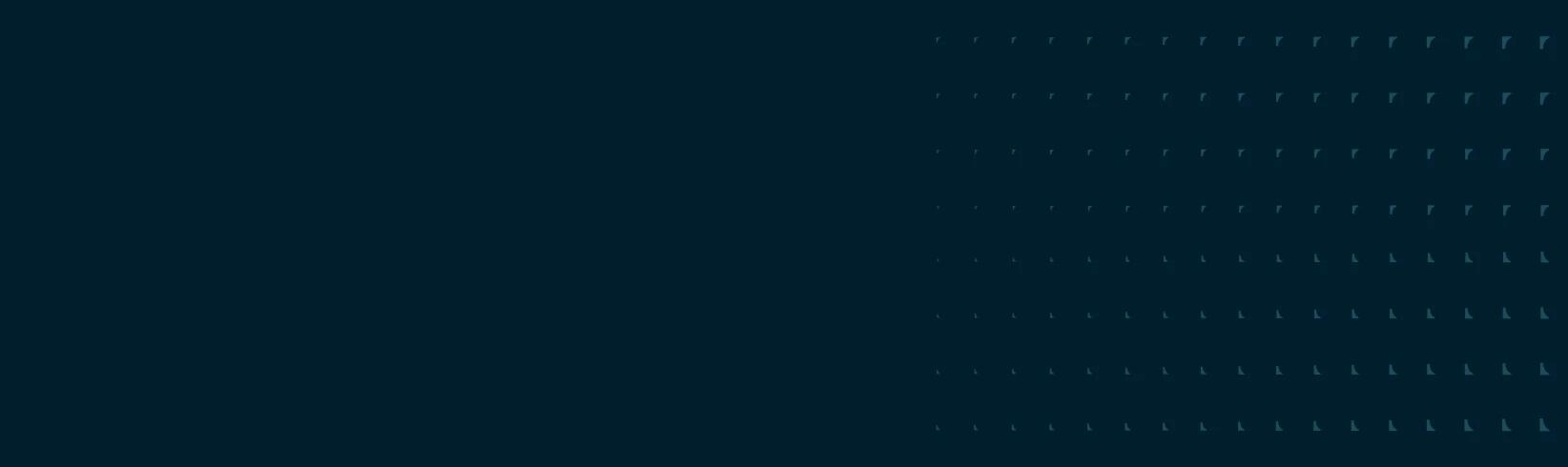 Dark teal background with rows of small, light blue arrow shapes on the right, diminishing towards the left.