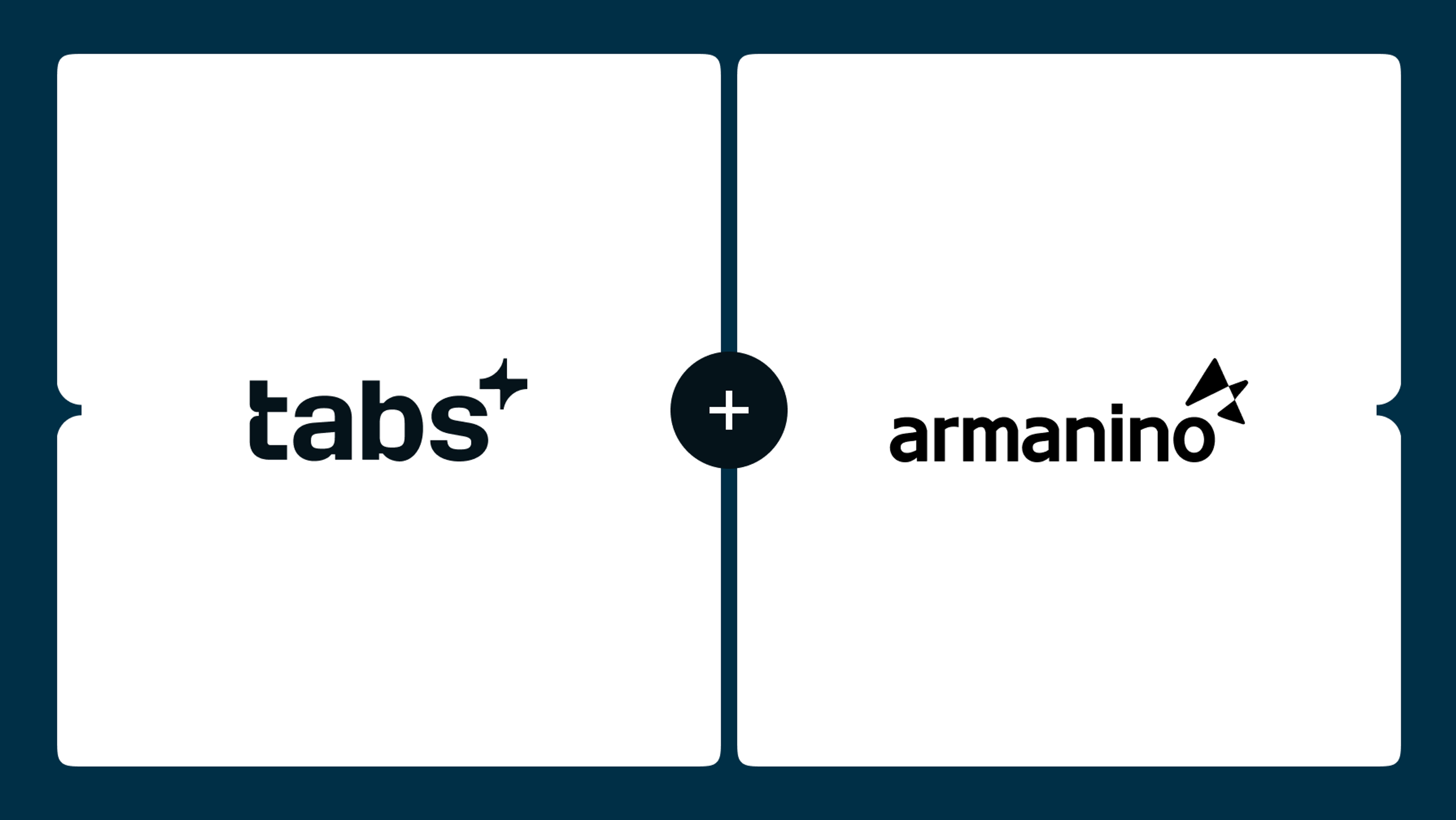 Logos for tabs+ and armanino joined by a plus sign.