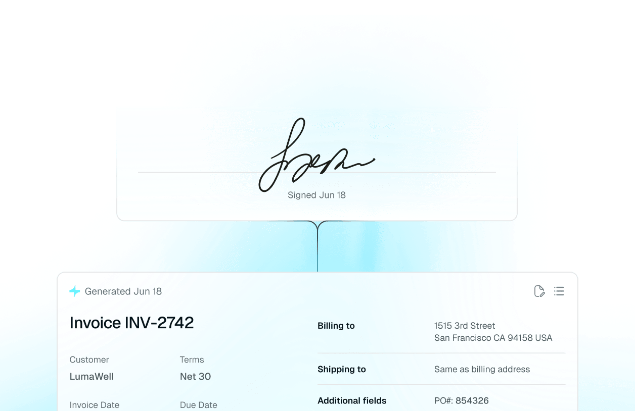Billing product shot