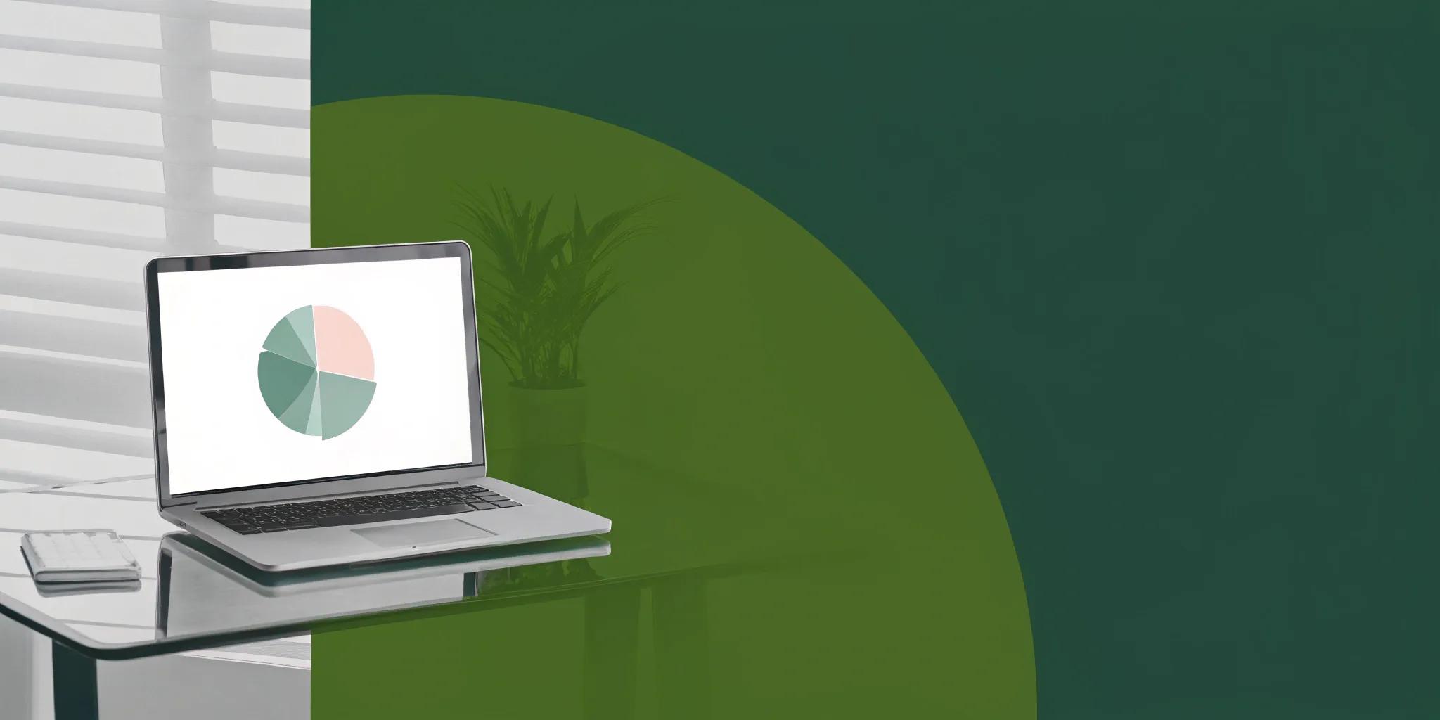 Aging receivables report displayed on a laptop.