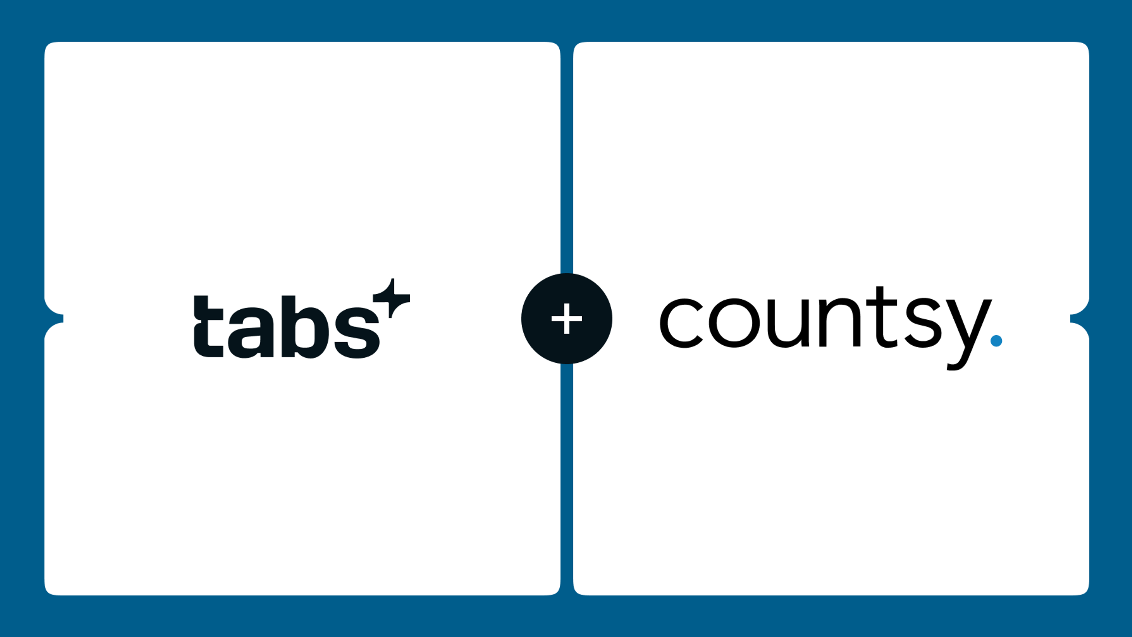 tabs and countsy logos on a blue background