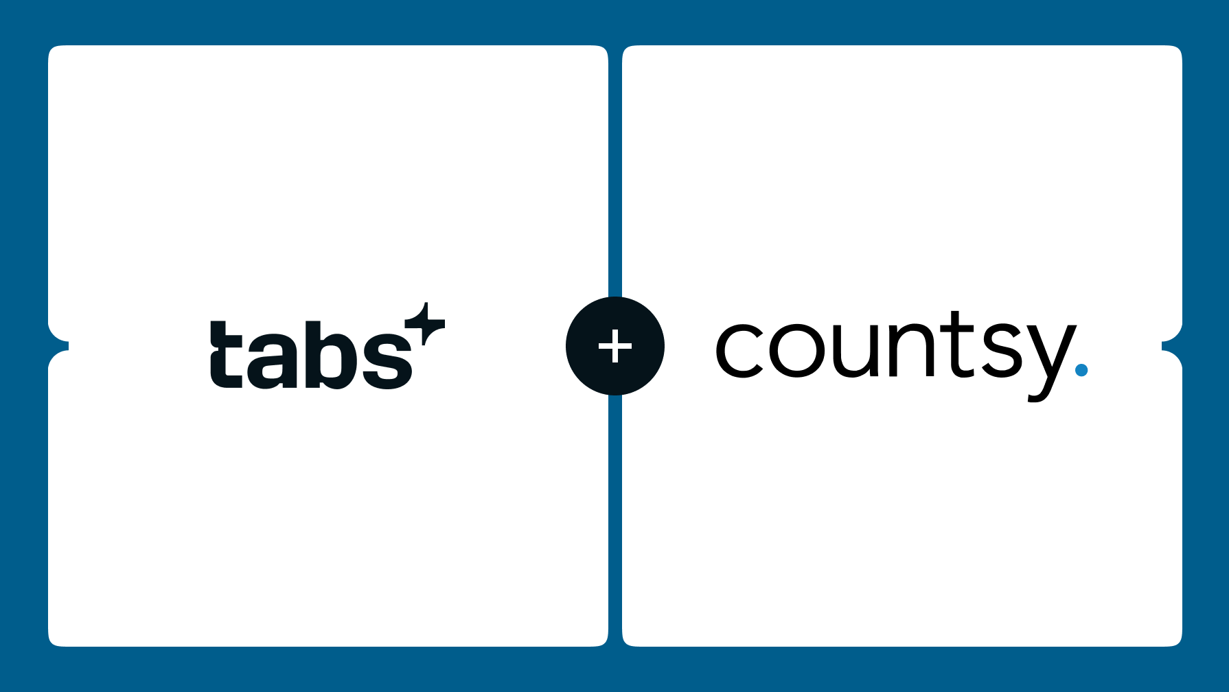 tabs and countsy logos on a blue background