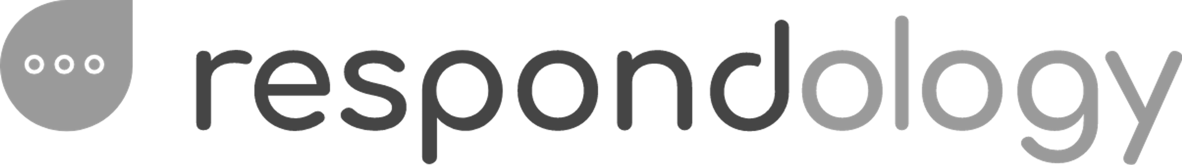 the word respondology is written in white on a black background