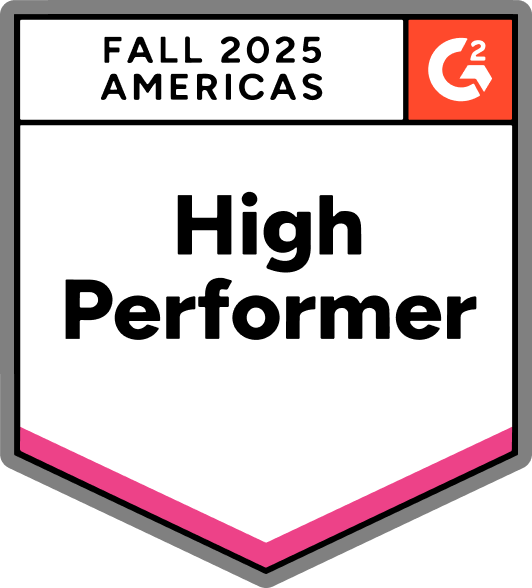 G2 High Performer badge for Fall 2025 Americas.