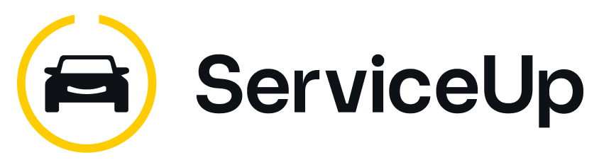 a pixel art logo for service up with a yellow circle