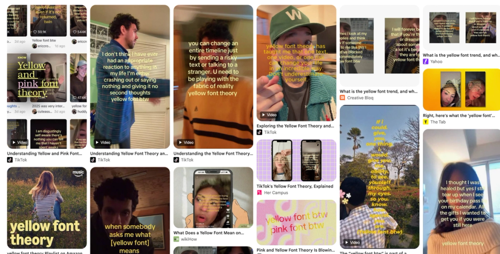 social media trend yellow font theory