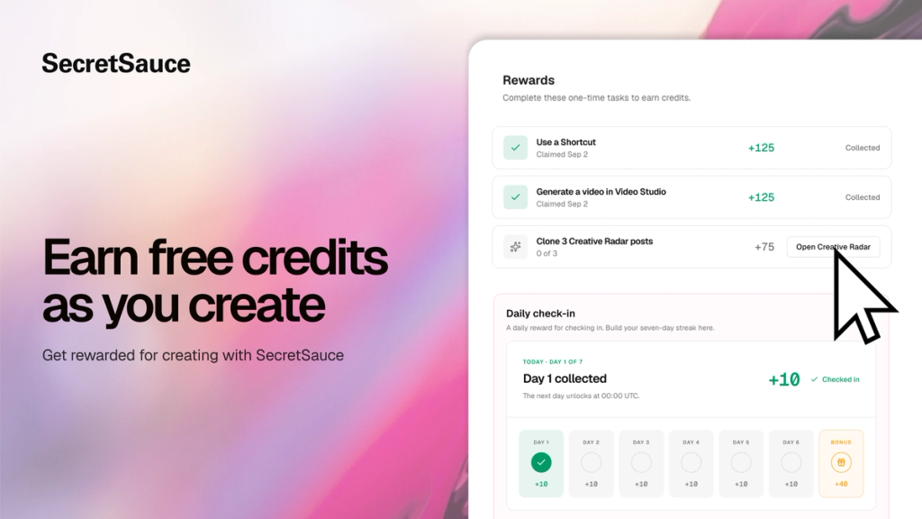 secretsauce free credits