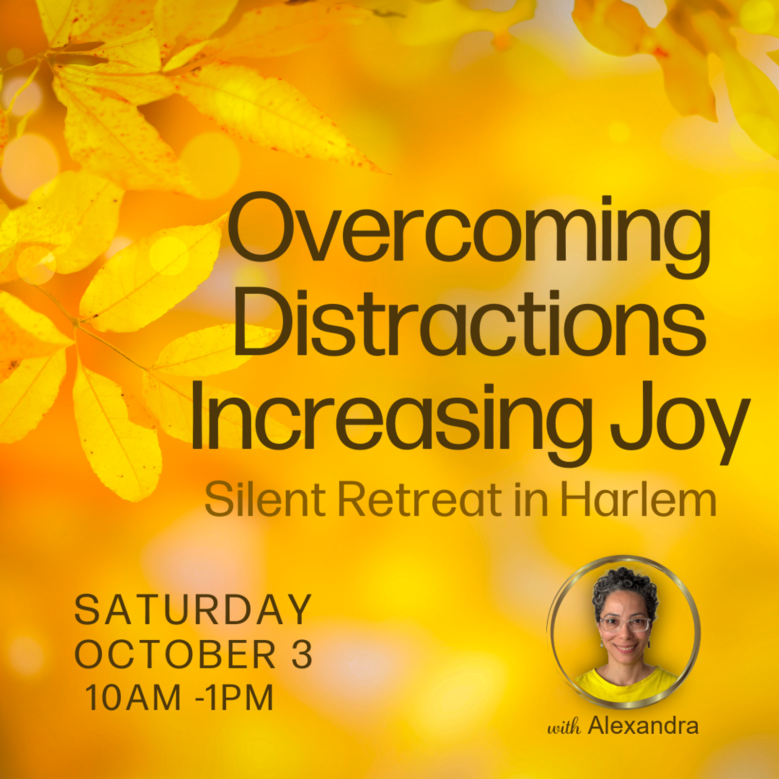Overcoming Distractions, Increasing Joy - Silent Retreat in Harlem