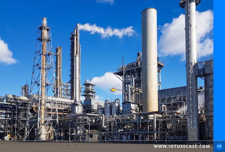 Vernetzte Prozessanlage einer Chemieproduktion mit OT-Leittechnik, kontinuierlich überwacht durch Rhebo-Sensorik zur Angriffserkennung