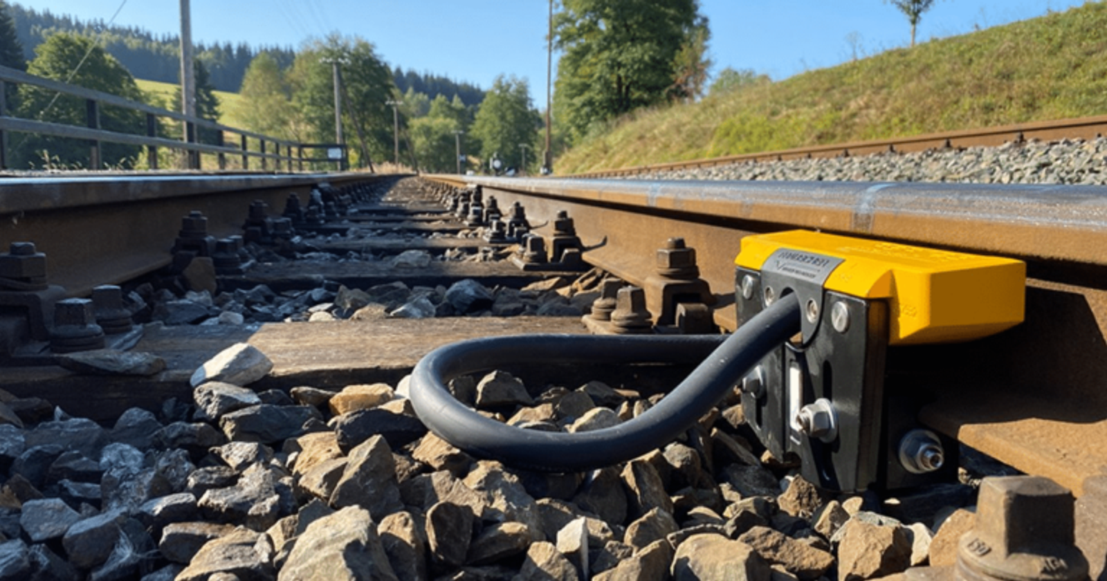 Sensortechnik an Bahnschiene montiert