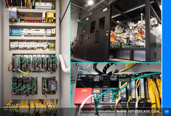 Industrial KELLER printing machine for multi-color printing on bottles with servo axes via CC-Link IE TSN
