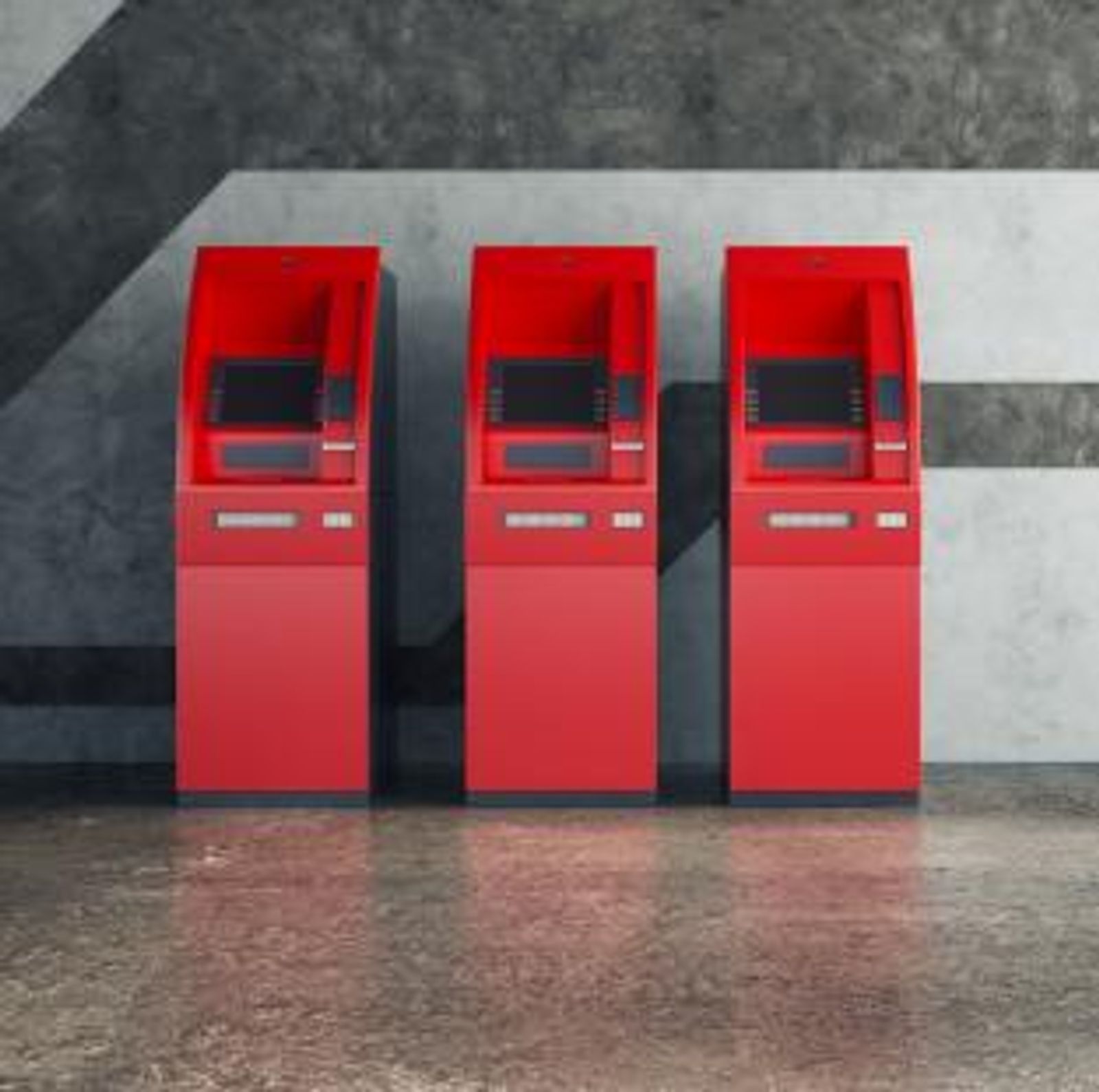 Three red IT router terminals for centralized power failure monitoring