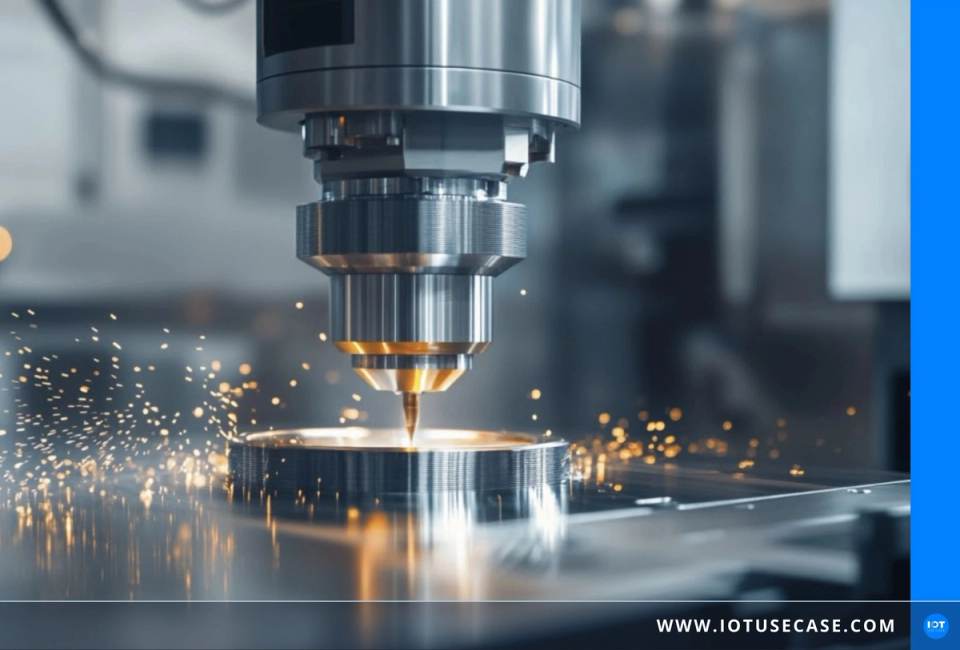 Moderne CNC-Werkzeugmaschine mit Siemens-Steuerung, deren OPC-UA-Daten über Prosys OPC UA Forge ausgelesen werden