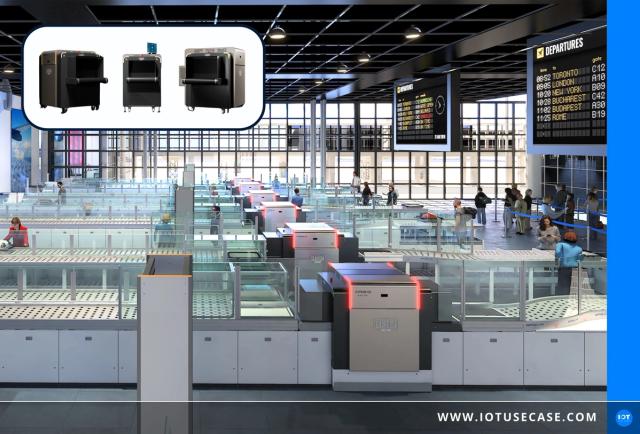 Röntgenscanner ARGO von Gilardoni an einer Gepäckkontrolle mit HMI-Panel JSmart710 von Exor