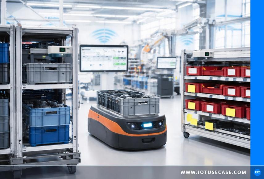 Autonomous guided vehicles (AGVs) with IoT and real-time data for efficient material flows