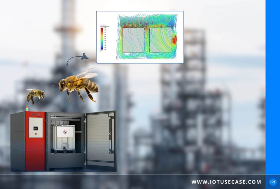 DENIOS Heating Box mit Chemiefässern und EXOR-Touchscreen-HMI zur automatisierten Temperierung