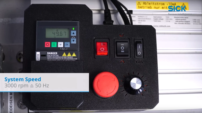 SICK Condition Monitoring Teststand: Frequenzumrichter bei 3000 rpm und 50 Hz