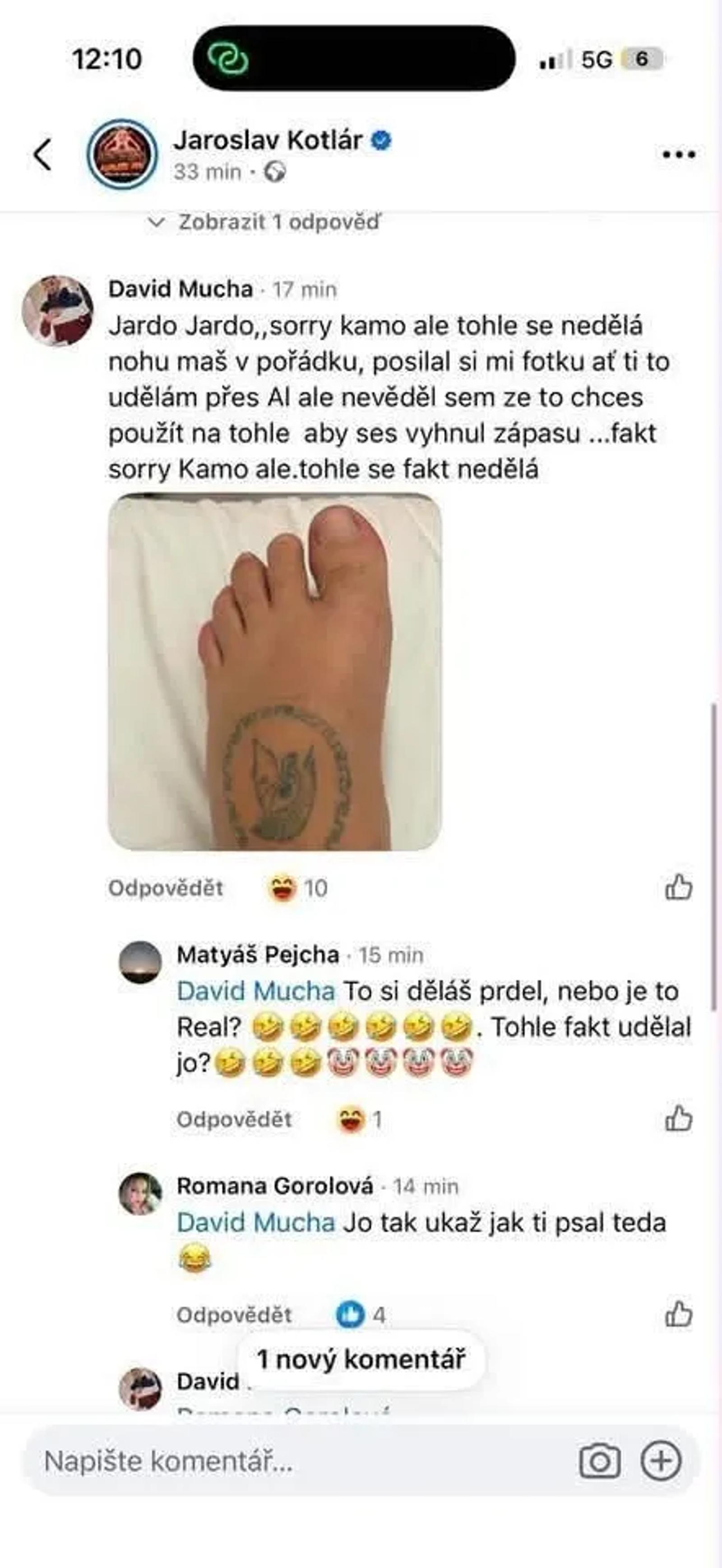 Screeny z facebooku
