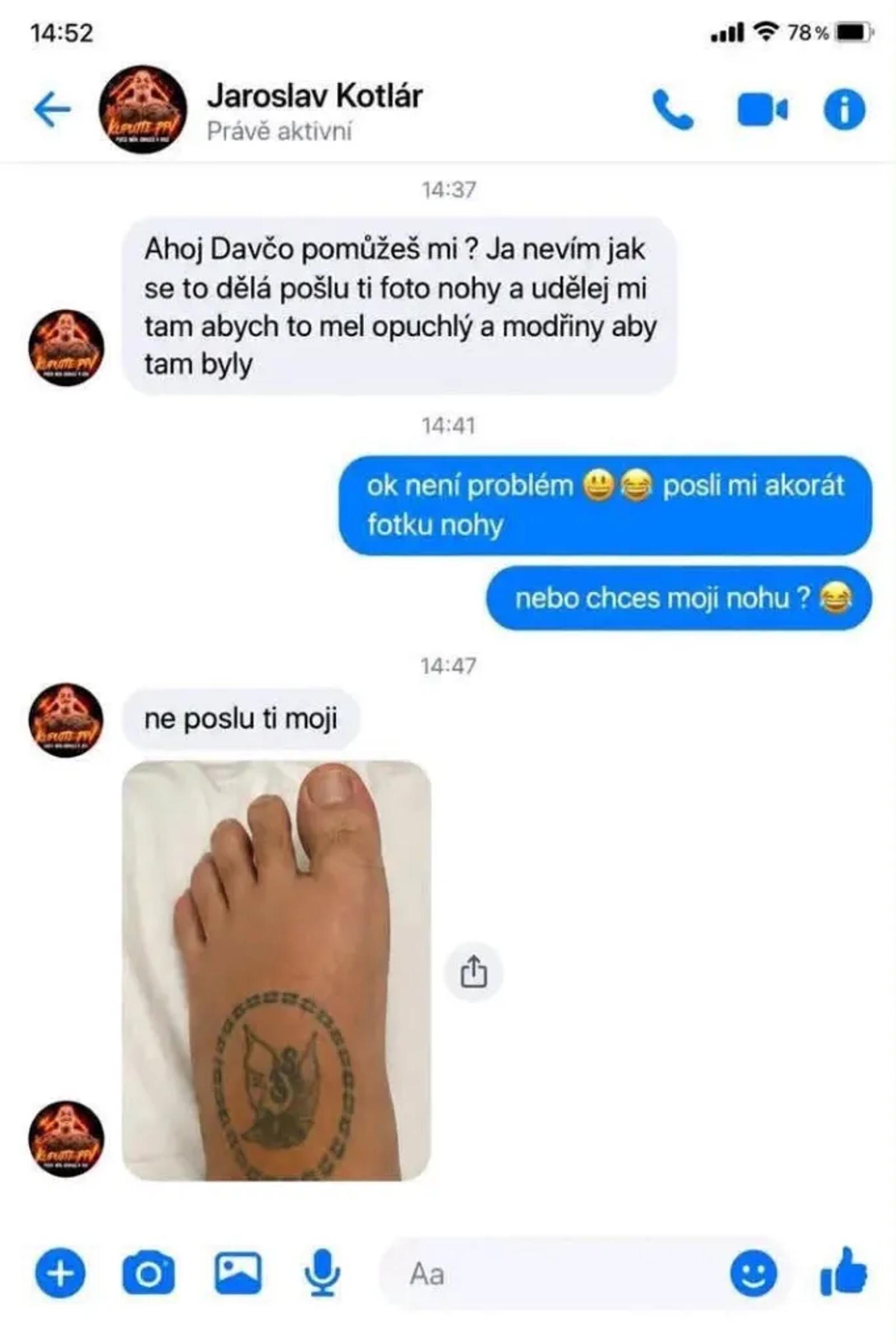 Screeny z chatu