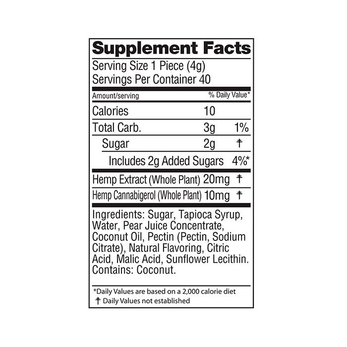 Wyld CBD Pear Gummies (CBD + CBG) 1