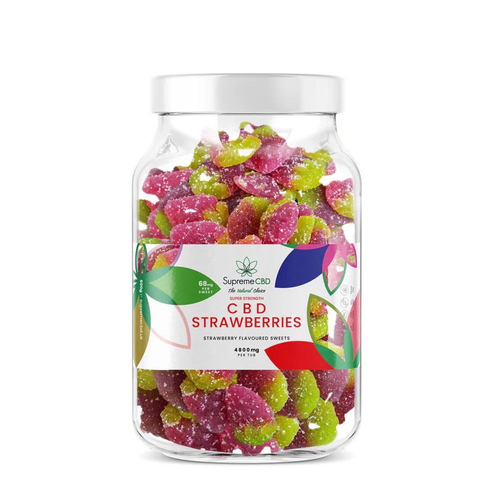 Supreme CBD Super Strength Gummy Strawberries Tub High Potency