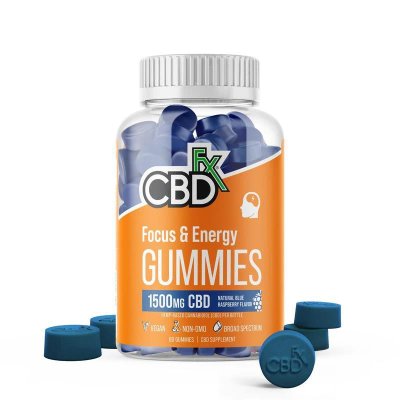 CBDfx CBD Gummies for Focus & Energy (Blue Raspberry)