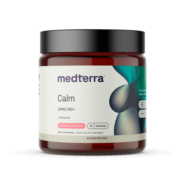 Medterra Calm CBD Gummies Strawberry Lemonade 20ct Bottle with 500mg CBD