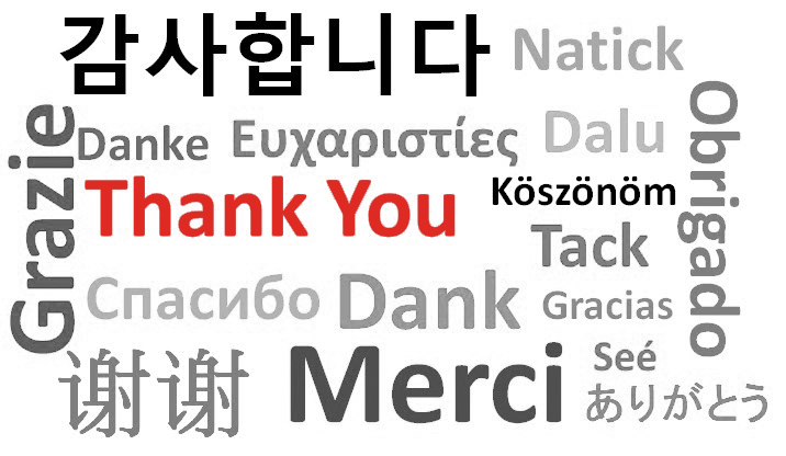 thank you in various languages