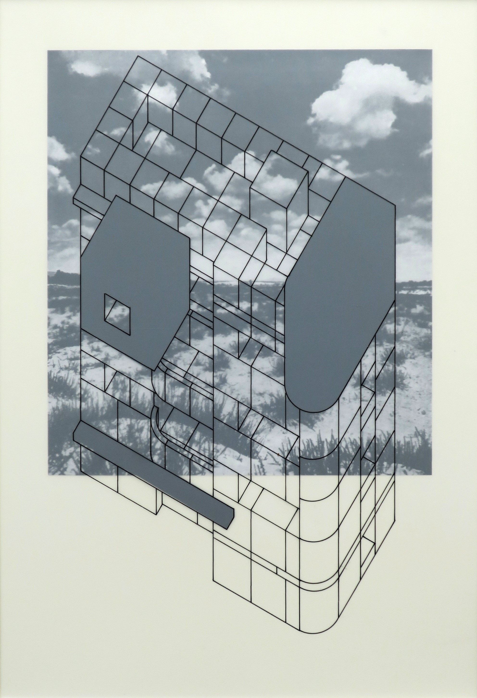 Tel Aviv Study 3 |Tinta y esmalte en mylar, impresión digital en carton de museo | 60.6 x 45.5cm (23.86 x 17.91inches) | 2019