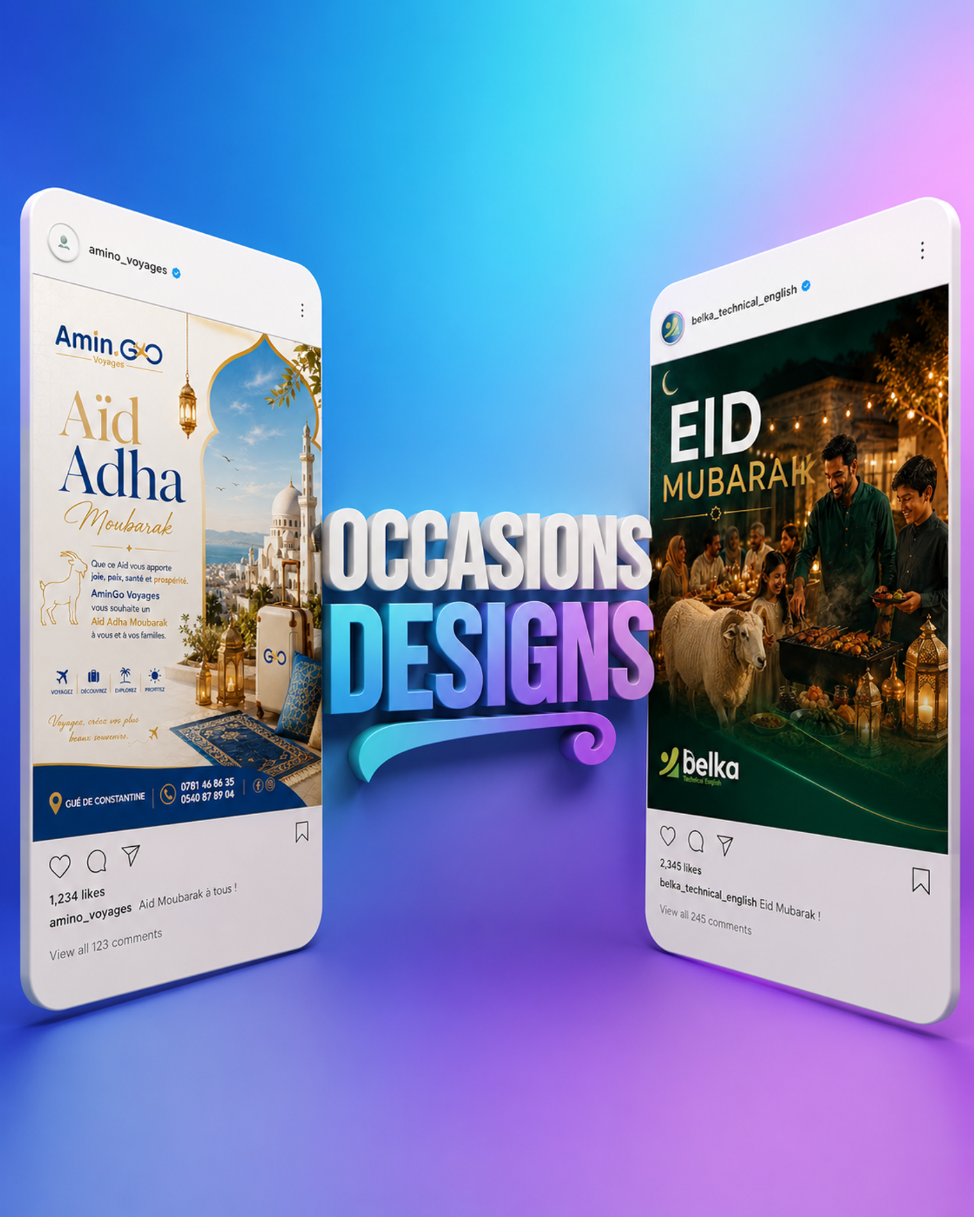 Occasions Social MMedia designs