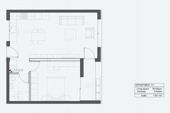 Квартира №111 с 1 спальней в ITHAKA Homes, Пила, Ларнака — план этажа
