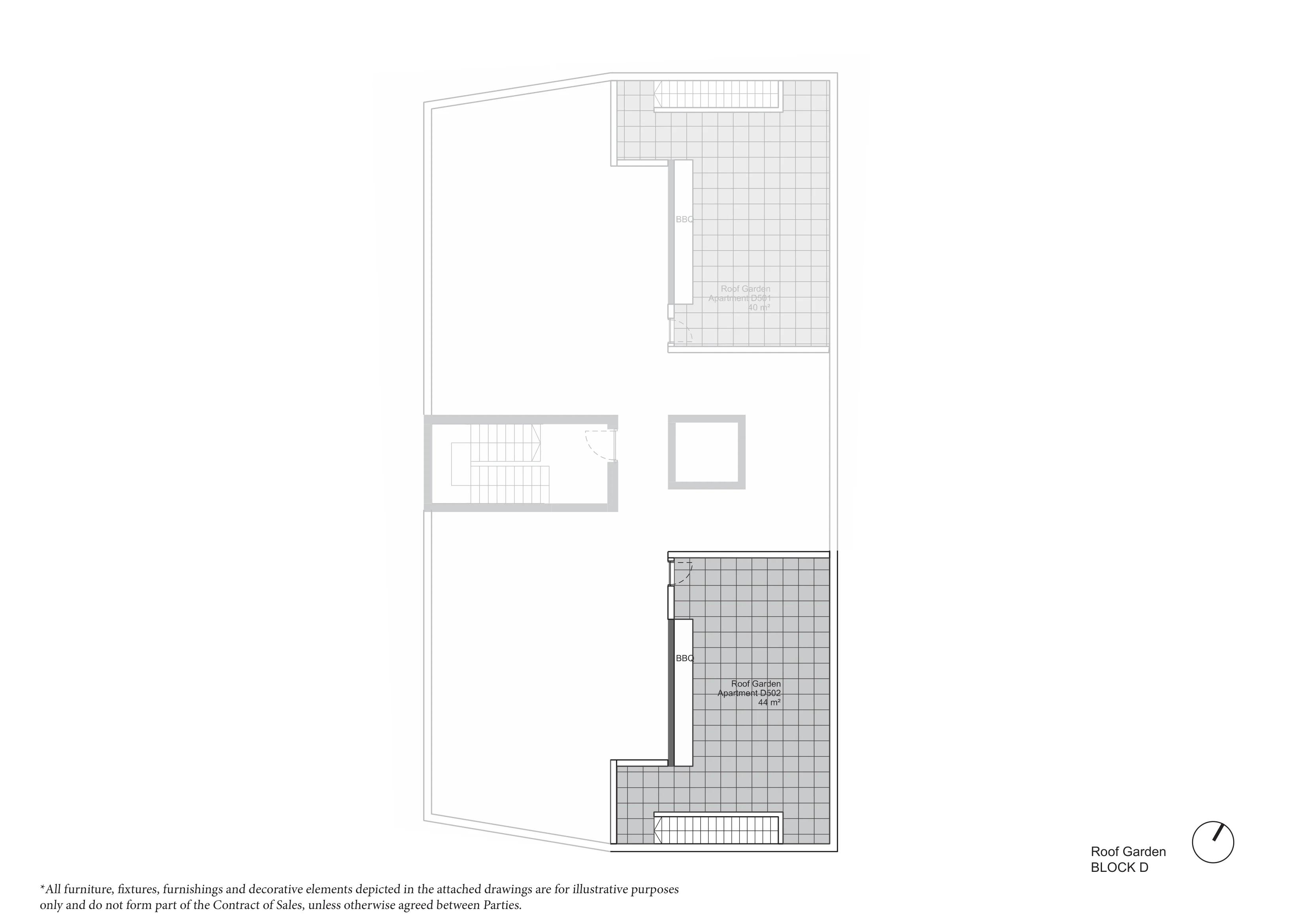 Penthouse D502 — roof garden plan